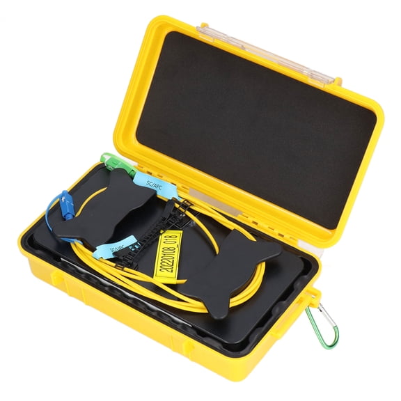 M Buder OTDR Launch Cable Box Singlemode 500 Meter Fiber Optic Dead Zone Test Tool Set Kit SC/UPC to SC/APC Extension Cord with Storage Box and Bag for Network Testers and Techs