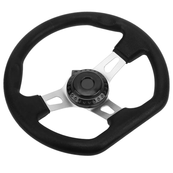 M Buder OffRoad Kart Steering Wheel 10.6 inches / 270mm 3 Spokes Modification Universal Fit for ATV, Go Karts, and 150cc to 250cc Engines Replacement Accessory Black
