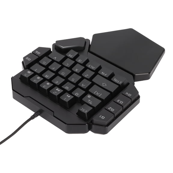 M Buder One Handed Gaming Keyboard Mechanical Blue Switch Mini Gaming Keypad 35 Keys RGB Backlit Ergonomic Wired Half Keyboard for PC Gamer
