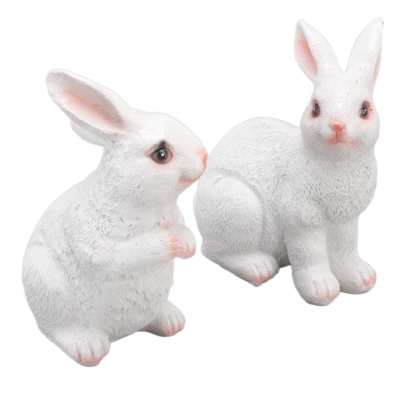 M Buder One Pair Garden Statues Rabbit Synthetic Resin Outdoor Craft Sculpture for Home Patio Lawn Yard Decorations, Meditating Animal Figurines Set (5.0 in / 12.7 cm)