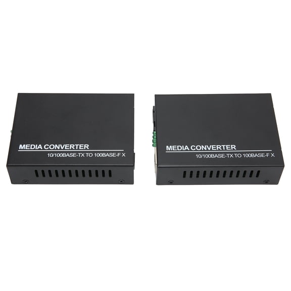 M Buder Optical Ethernet Media Converter Single Mode 10/100Base-TX to 100Base-FX RJ45 to SC Fiber Transceiver Up to 25km Range Fiber Optic Modem for Indoor Outdoor Network Connections
