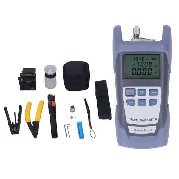 M Buder Optical Fiber Power Meter Kit with FC SC Adapter, Fiber Optic Cutter, Wavelength Tester Tool Set, DXL-40D Meter, HT-10 Pen, Network Cable Testing Equipment Set (9.45 inches / 24 cm)