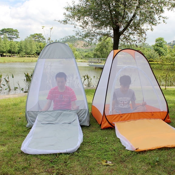 M Buder Outdoor Mosquito Net Meditation Camping Tent Single Sit-in Free-Standing Shelter Cabana Gray 51.2 Inches