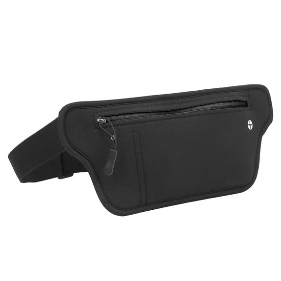 M Buder Outdoor Neoprene Sport Running Close Fitting Waist Bag Pack Store Phone Wallet in Black, 10.2x4.3 inches / 26x11 cm, Adjustable Strap for Fitness, Athletics, and Travel Workouts[cite: 1]