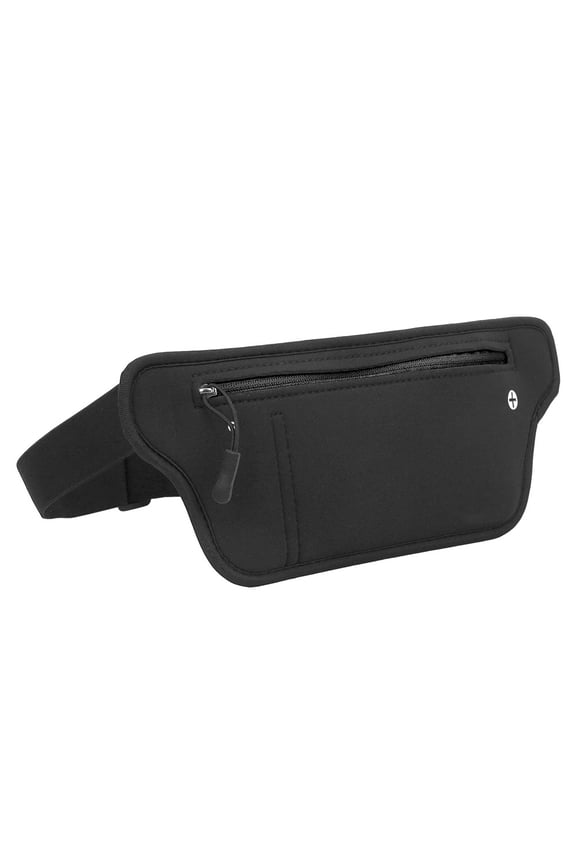 M Buder Outdoor Neoprene Sport Running Close Fitting Waist Bag Pack Store Phone Wallet in Black, 10.2x4.3 inches / 26x11 cm, Adjustable Strap for Fitness, Athletics, and Travel Workouts[cite: 1]