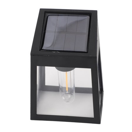 M Buder Outdoor Solar Wall Light Decorative Automatic Induction LED Water Proof Pathway Solar Light, Black, Warm White, 1 Count