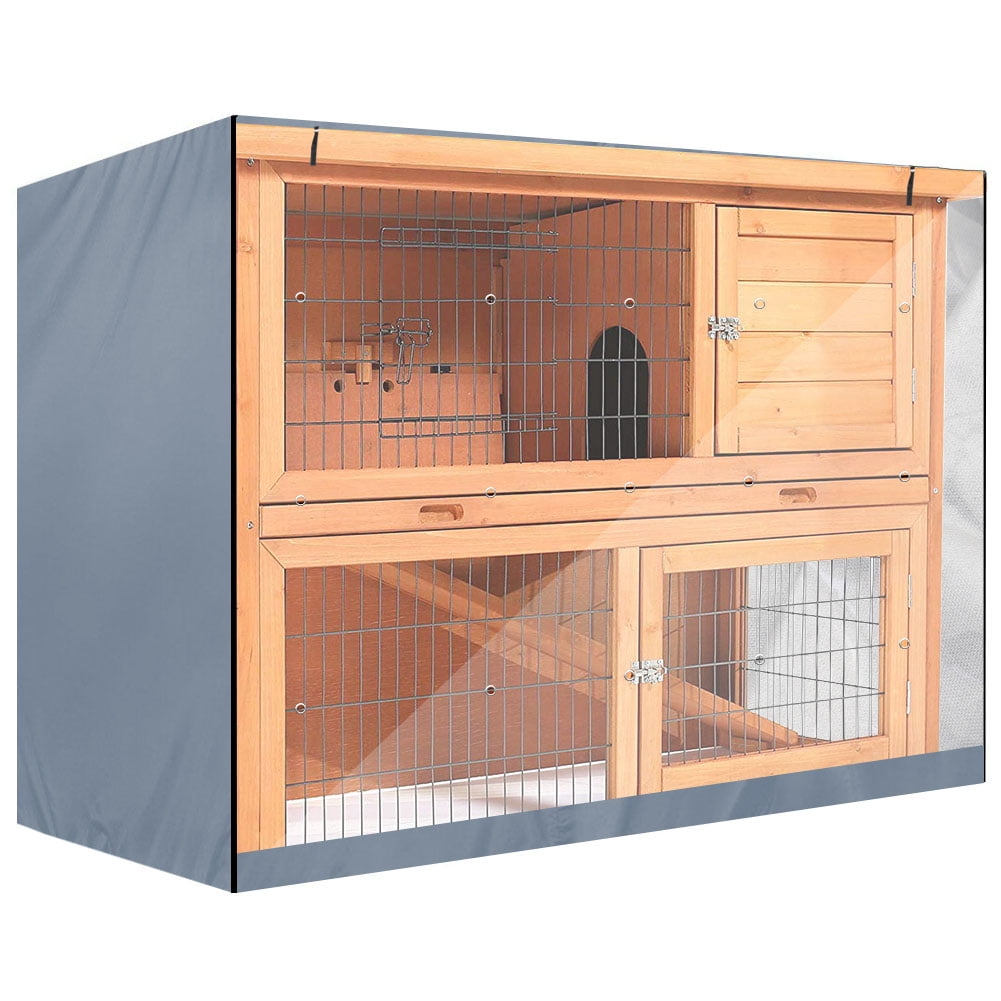 M Buder Oxford Cloth Double Layer Rabbit Hutch Dust Proof Cover Accessory for Poultry Cage Waterproof Weatherproof Protection Outdoor Gray 48 x 19.7 x 41.3 inches / 122 x 50 x 105 cm Large Size
