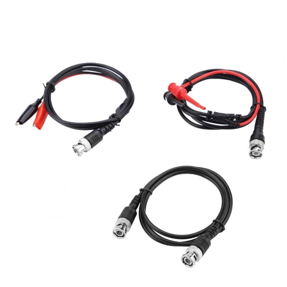 M Buder P1260 Coaxial Cable BNC to BNC Crocodile Chip Test Hook Testing Lead Kit with 8 Color Rings 50 Ohm Impedance 500V 5A Rated Input For Electronic Equipment And Wireless Routers[cite: 1]