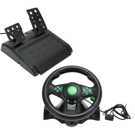 M Buder PC Racing Wheel Game Steering Wheel 180 Degree Car Racing Driving Wheel with Pedal for Racing Game, Compatible with XBOX 360, PS3, PS2, PC, USB Vibration Feedback Gaming Controller[cite: 1]