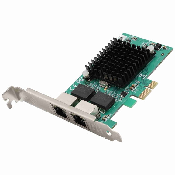 M Buder PCI-E 1X Gigabit Ethernet Server Computer Network Card For 82575-S 10/100/1000Mbps Adaptive Dual RJ45 Ports High Compatibility Remote Management 7.87 inches / 20 cm Length