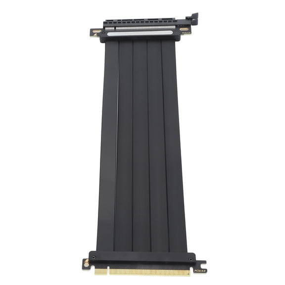 M Buder PCIe 4.0 X16 GPU Riser Cable Flexible High Speed Extension Adapter 180 Degree EMI Shielded Black 9.8 inches / 250 mm