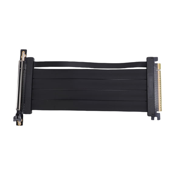 M Buder PCIe 5.0 X16 Extension Cable 90 Degree Connector 128Gbps High Speed Adapter Riser Card Flexible Extender Ribbon 7.9 inches / 20 cm Black For Graphics Card GPU Gaming PC Desktop Computer