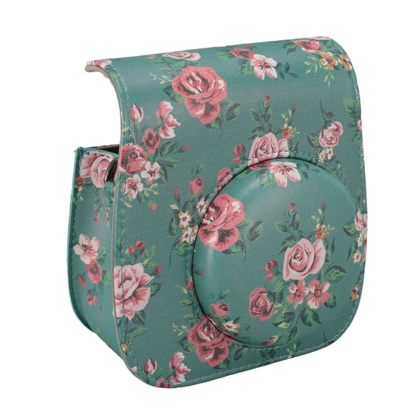 M Buder PU Leather Camera Case Protective Travel Storage Cover Bag for Fujifilm Instax Mini 11 12 Instant Cameras, Green Rose Color, Includes Shoulder Strap, 5.51 inches / 14 cm [cite: 11]