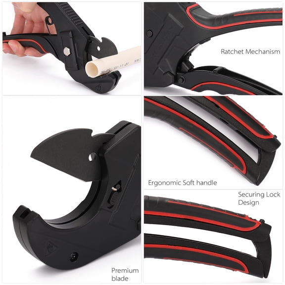 M Buder PVC Pipes Cutters 42mm / 1.65 inches Aluminum Alloy Tube Cutter Heavy Duty Steel Blade Up Tool for Cutting Plastic Hoses Home Improvement Repair