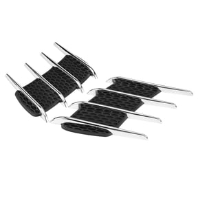 M Buder Pair of Car Exterior Hood Side Air Intake Flow Vent Shark Gills Outlet Decorative Trim Sticker Universal Fit 2 Pieces Weather Resistant Chrome Plated Intake Grille Accessories