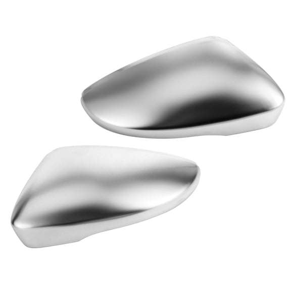 M Buder Pair Rearview Mirror Cover Housing Matte Chrome Protection Cap Shell Left Right Side Replacement for Car, 10.2 in / 26 cm