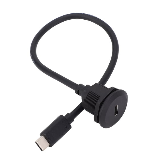 M Buder Panel Mount Extension Adapter Cable 5Gbps Type C 3.0 Male to Female Flush Mount Adapter 20V 3A with Dust Cap High Speed Data Transfer PD60W Fast Charging (11.8 inches / 30 cm)