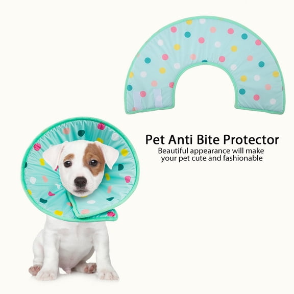 M Buder Pet Anti Bite Neck Collar Adjustable Protector for Dog Cat Wound Healing Protection M Size (7.9-10.2 inches / 20-26 cm), Soft Sponge Recovery Cone Collar for Postoperative Care