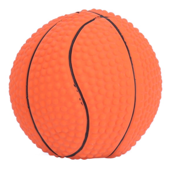 M Buder Pet Basketball Toy Squeaky Chew Ball for Medium Large Dogs, Bite Resistant Latex Rubber Interactive Fetch Plaything, Orange, 2.76 inches / 7 cm