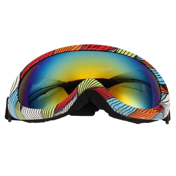 M Buder Pet Glasses UV Protection Windproof Dog Goggles Sunglasses Striped Pattern Frame Red Lens, One Size (7 inches / 18 cm)