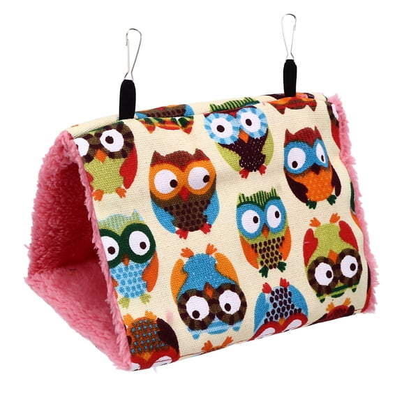 M Buder Pet Parrot Hammock Triangular Bird Nest Tent Bed Warm Plush Flannel Hanging Cage Cave For Parakeets Lovebirds Small Size 9 x 5.9 x 5.9 inches / 23 x 15 x 15 cm