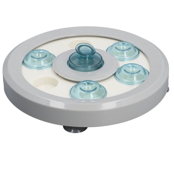 M Buder Pet Slow Food Bowl Multifunctional Leak Proof ABS Slow Feeder Dog Bowl for Cat and Hamster, Interactive Puzzle Dish, Light Gray, 11 inches / 28 cm