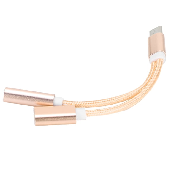 M Buder Phone Audio Adapter Type C to 3.5mm Charger Earphone Converter 2 in 1 (Gold, 2.76 inches / 7.00 cm)