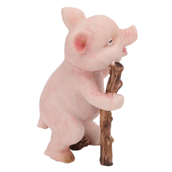 M Buder Pig Statue Resin Materials Textured Exquisite Cute Pig Ornament for Shelf Desk Window Patio Decoration