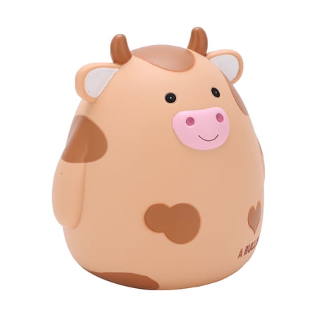 M Buder Piggy Bank Cartoon Cow Cute Practical Vinyl Broken Resistant Coin Bank for Children's Day Gifts (6.69 inches / 17 cm)