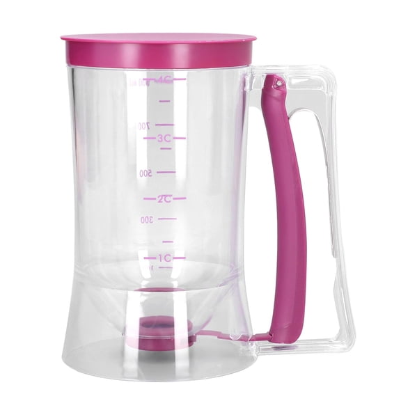 M Buder Plastic 4-Cup Pancake and Batter Dispenser with Squeeze Trigger Handle, BPA-Free Pourer with Measurement Scale for Baking Cupcakes, Waffles, and Funnel Cakes (7.48 inches / 19 cm)