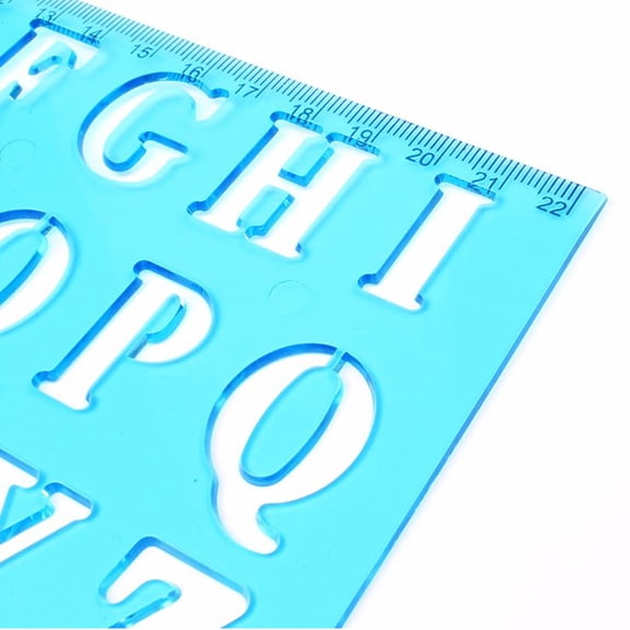 M Buder Plastic Drawing Ruler Alphabet & Number Hollow Template Stencil Learning Tool for Children Students School Office Supplies Random Color 8.9 inches