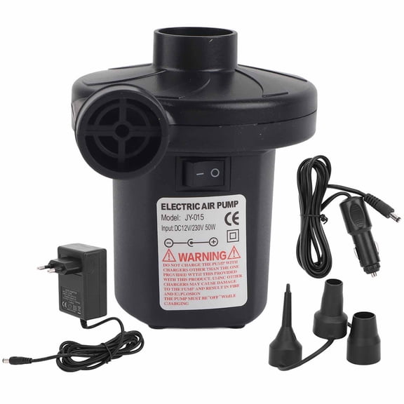 M Buder Portable Electric Air Pump AC 220V DC 12V 50W Quick-Fill Inflator Deflator for Pool Toys Mattress (4.7 inches / 12 cm)