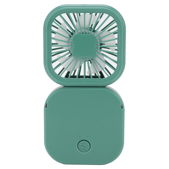 M Buder Portable Folding Fan 3 Level Wind Speed USB Powered Rechargeable Rotatable Handheld Desktop Small Fan Green, 6.3 inches / 16.0 cm Personal Cooling Device