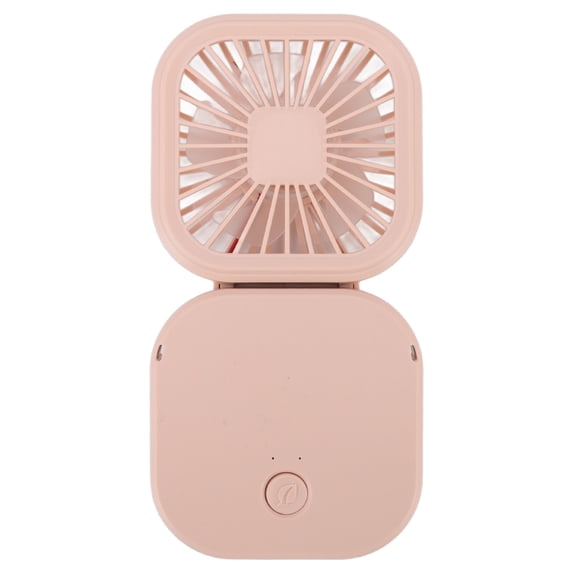 M Buder Portable Folding Fan 3 Level Wind Speed USB Powered Rechargeable Rotatable Handheld Desktop Small Fan Pink, 6.3 inches / 16.0 cm Personal Cooling Device