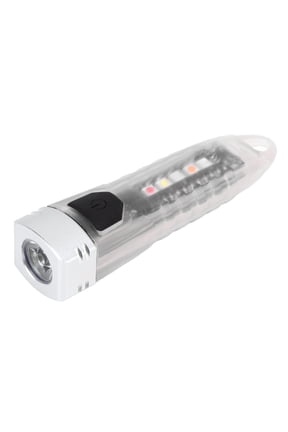 Portable Mini Keychain LED Light Torch, Rechargeable IPX6 Type C Small Outdoor Keyring Flashlight 400LM, White