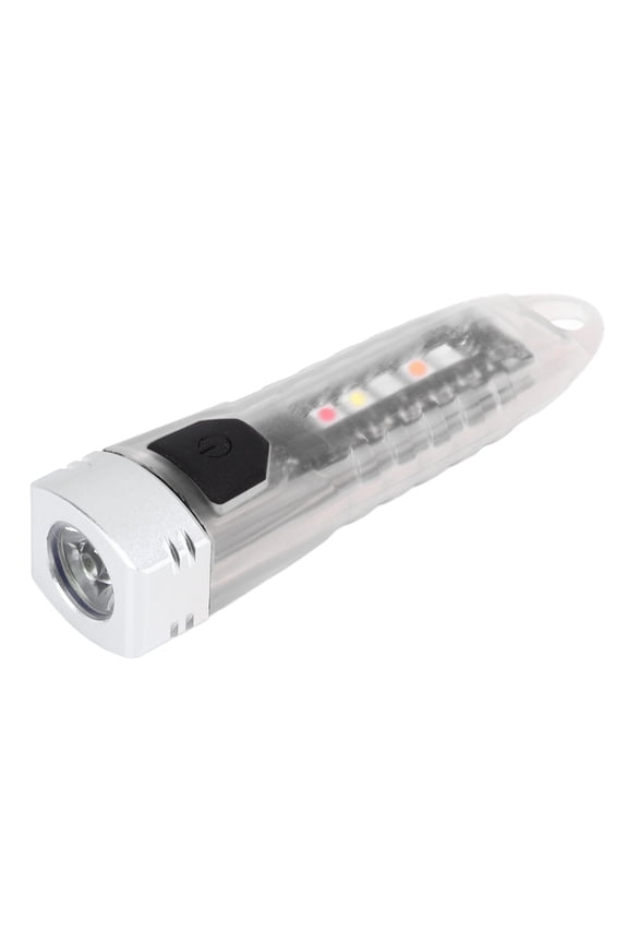 Portable Mini Keychain LED Light Torch, Rechargeable IPX6 Type C Small Outdoor Keyring Flashlight 400LM, White