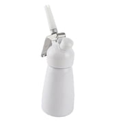 M Buder Portable Red Aluminum Whipped Dessert Cream Butter Dispenser Whipper Foam Maker with 3 Nozzles & Cleaning Brush White Premium Kitchen Tool, 250mL / 8.45 fl oz