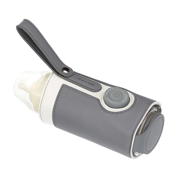 M Buder Portable USB Bottle Warmer for Baby Milk, Gray Insulated Constant Heat Sleeve with 3-Level Adjustment for Car Travel and Home Use (6.69 x 4.72 x 1.18 inches / 17.0 x 12.0 x 3.0 cm)