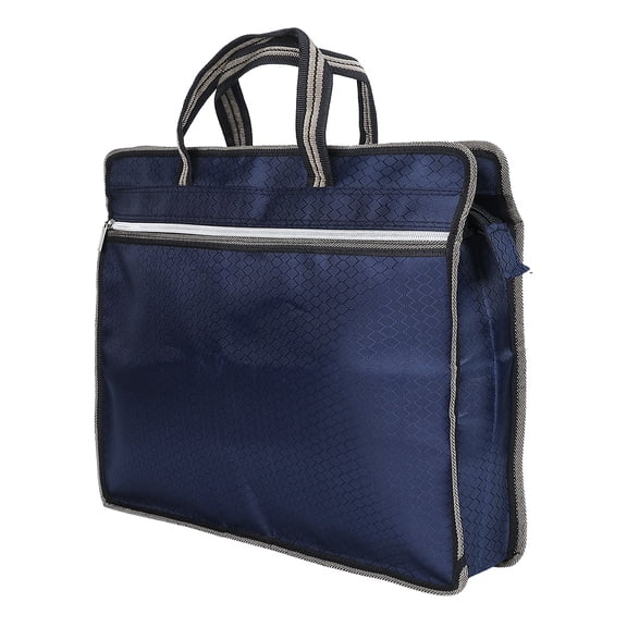 M Buder Portable Waterproof Oxford Cloth File Bag Zippered Business Meeting Document Organizer, Blue (15 inches / 38.1 cm)