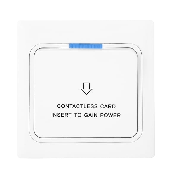 M Buder Power Key Card Sensor Electricity Recognition Switch Panel for Hotel Energy Saving 170V250V Flame Retardant PC ABS Construction White 86x86mm (3.38 inches) 125K Induction
