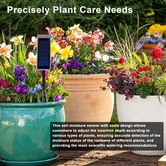 M Buder Practical Soil Moisture Tester Potted Plant Flower Soil Moisture Test Meter Automatic Detection Device with Red Indicator Light for Indoor Outdoor Gardening