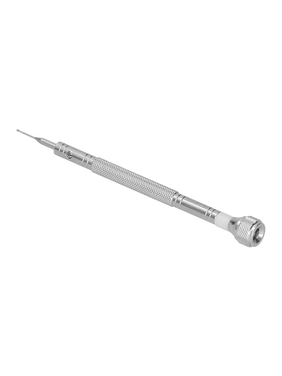 Precision Watch Screwdriver 0.6mm / 0.02in Straight Slot Head Stainless Steel Portable Tool for Jewelry, Eyeglasses, and Watch Repair (Silver)