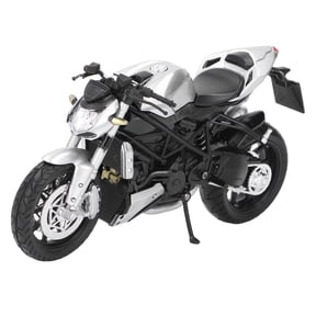 M Buder Premium 1:12 Scale Alloy Motorcycle Model Realistic Kids Moto Toy for Display Collection Silver Edition Detailed Diecast Vehicle Gift Set 6.7 inches / 17.0 cm