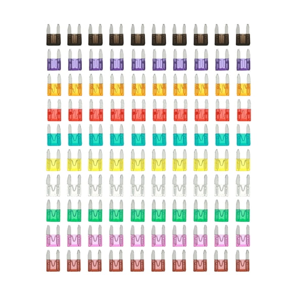 M Buder Premium 100pcs Mini Blade Fuses Auto Car Truck Assortment Kit, Professional Zinc Alloy Automotive Safety Fuse Set (3A 5A 7.5A 10A 15A 20A 25A 30A 35A 40A) for Vehicles & Motorcycles