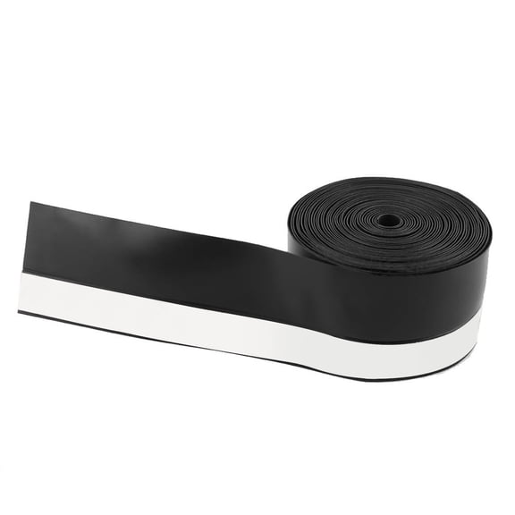 M Buder Premium 5M Silicone Rubber Weather Stripping Door and Window Sealing Strip Self Adhesive Anti Collision Soundproof Wind Insect Dust Prevention Seal, 1.8 Inches / 45mm Width, Durable Black