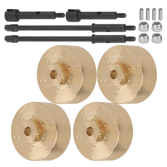 M Buder Premium Brass Counterweight & Widened Axle Set for 1/24 Scale RC Cars, Includes Golden Upgrade Parts with 0.8 inches / 20.3 mm Diameter and Hardware