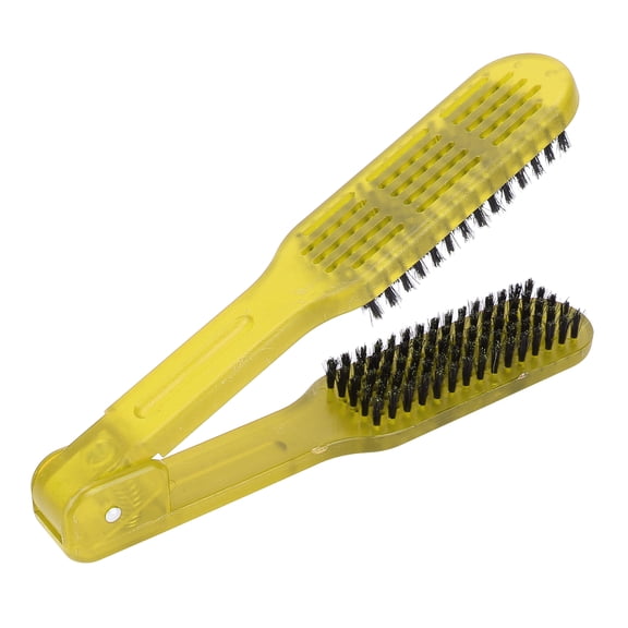 M Buder Premium Bristle Hair Brush Anti Static Heat Resistant Double Sided Splint Comb Tool for Fast Detangling Straightening and Styling, Yellow Edition (8.66 in / 22 cm)