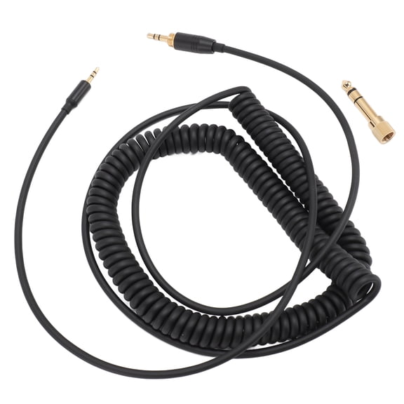 M Buder Premium Coiled Headphone Cable Replacement Sound Cord with Adapter, 19.7 ft (6 m) Extended Length, Compatible with NC700 QC45 QC35 QC25 OE2 OE2i SoundTrue, Black