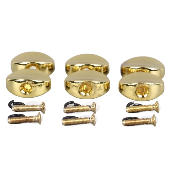 M Buder Premium Metal Guitar Tuning Peg Buttons 6 Pieces Set, Easy to Install Replacement Machine Head Tuner Knobs for Acoustic and Electric Guitars, Includes Screws and Washers, Gold