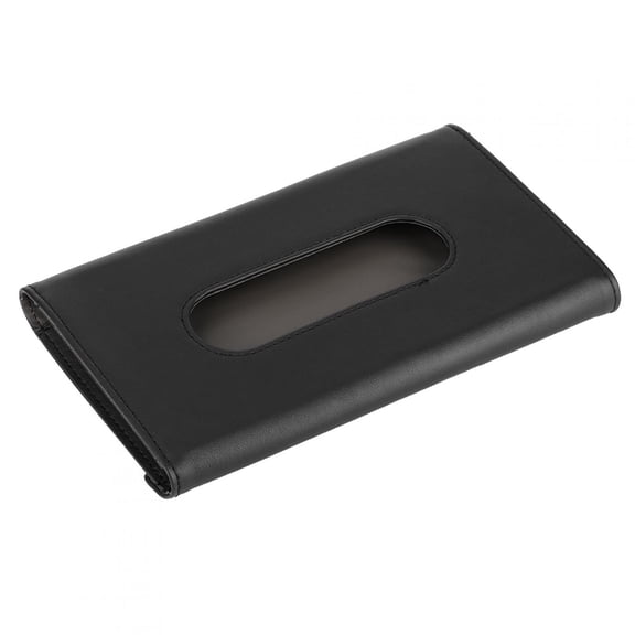 M Buder Premium PU Leather Car Sun Visor Tissue Box Dispenser, Portable Napkin Paper Towel Holder Organizer for SUV, Truck, and Auto Interior (9.06 inches / 23 cm)